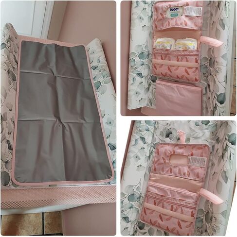 وسادة تغيير الحفاضات المحمولة، 27.55 * 13.78 بوصة، سجادة تغيير حفاضات قابلة للطي ومقاومة للماء، محطة تغيير الحفاضات، وسادة تغيير الحفاضات أثناء السفر، حقيبة محمولة لتنظيم الحفاضات بسحاب (أزرق) in Kuwait