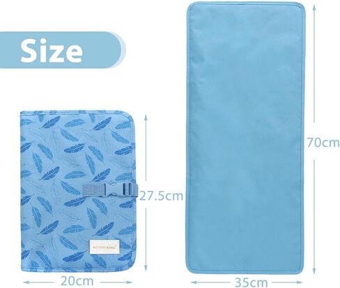 وسادة تغيير الحفاضات المحمولة، 27.55 * 13.78 بوصة، سجادة تغيير حفاضات قابلة للطي ومقاومة للماء، محطة تغيير الحفاضات، وسادة تغيير الحفاضات أثناء السفر، حقيبة محمولة لتنظيم الحفاضات بسحاب (أزرق) in Kuwait
