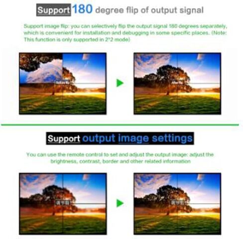 2x2 Video Wall Controller, 1080P@60Hz Resolution, 8 Splicing Modes 2x2/1x1/1x2/1x3/1x4/2x1/3x1/4x1, 180 Degree Rotate, with RS232 Control, 1 HDMI-in, 4 HDMI-Out in Saudi Arabia