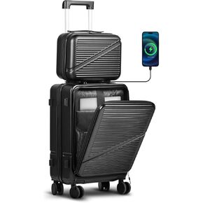 20 Inch Carry On Luggage 22x14x9 Airline Approved, Expandable Hard Shell Carry On Suitcase with Spinner Wheels, TSA Lock, Cosmetic Case Included in Saudi Arabia