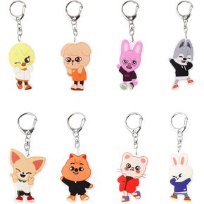 8 قطعة سلسلة مفاتيح SK-Z، سلسلة مفاتيح لطيفة من الأكريليك، حلقة مفاتيح، سلسلة مفاتيح كرتونية للجماهير الضالة in Kuwait