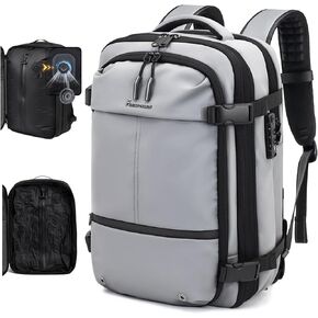 حقيبة ظهر للسفر مع نظام مكنسة كهربائية، حقيبة ظهر قابلة للتوسيع بسعة 60 لتر مع قفل TSA، حقائب ظهر للكمبيوتر المحمول مقاس 17.3 بوصة مع مكنسة كهربائية (أزرق، بدون مضخة هواء) in Kuwait