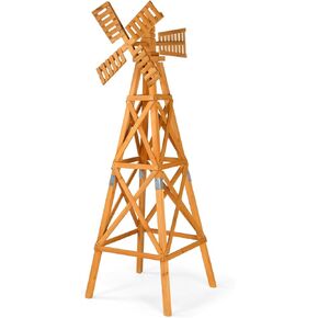 Wooden Windmill, Weather-Proof Wind Spinner, Outdoor Wind Mill for Garden Lawn Patio Decoration (White, Large) in Kuwait