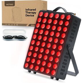 العلاج بالضوء الأحمر للجسم، 660 نانومتر 850 نانومتر بالقرب من لوحة العلاج بالأشعة تحت الحمراء مع حامل ومقبض، 60 مصباح LED مزدوج الشريحة، هدية مثالية لعيد الميلاد، للجسم والوجه والتعافي والنوم وصحة الجلد، أبيض in Kuwait