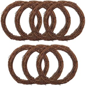 7 PCS Natural Grapevine Wreaths - 12 Inch Beautiful Vine Branch Wreath, Rattan Wreath, Grapevines Wreath Bulk, Ideal for DIY Crafts and Christmas Decorations, Ideal for Outdoor and Indoor Use in Saudi Arabia