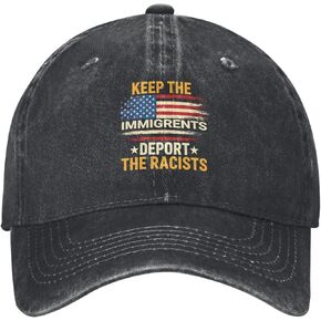 Keep The Immigrants Deport The Racists Hat Equality Antifa Golf Dad Hats Retro Baseball Cap in Saudi Arabia