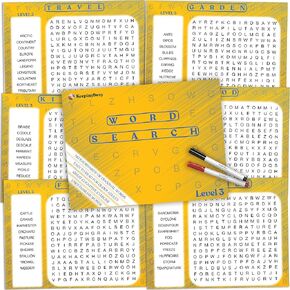Keeping Busy Reusable Word Search for Seniors with Dementia Activities for Seniors | Level 2 | Large Print Adult Puzzle with Markers | Alzheimers Activities for Dementia Patients | Dementia Products in Kuwait