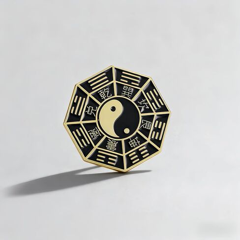 RCWG Lucky Pin, Chinese Tai Chi Eight Trigrams, Funny Button Pin, Chinese Aesthetic Enamel Lapel Pin for Backpacks, Jackets, Hats, Kids, Girls. Attract Positive Energies Wealth, Health, Luck and Peace in Kuwait