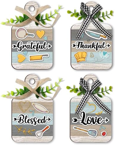 PH PandaHall 4 Styles Kitchen Rules Wooden Sign, Wall Decor Eat Wood Cutting Board Sign Farmhouse Tiered Tray with Hemp Rope Hanging Wall Decor for Home Kitchen Dining Living Room Bar Table Decoration in Saudi Arabia