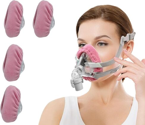 4 Pack CPAP Full Face Mask Liners Compatible with F20 Full Face Mask Comfort Reusable Cushion Covers Absorbs Facial Oils and Moisture Improve The Comfort of Wearing The Mask (Blue, Medium) in Saudi Arabia