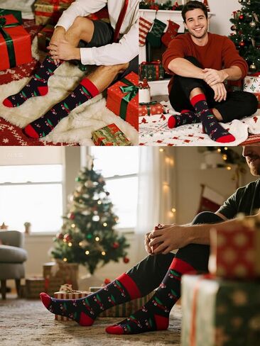 Christmas Tree Socks for Men, Funny Holiday Socks, Xmas Gift in Saudi Arabia