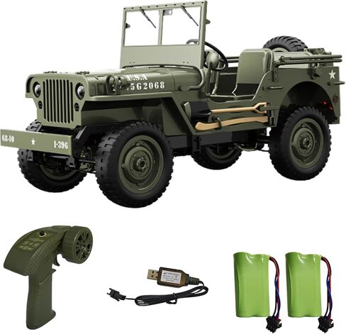 Skymaker 1/10 Willeys MB Jeep RC Off Road Road Ret RTR Multifunctional Jeep Car 2.4Ghz Militar in Kuwait