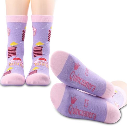 15th Birthday Socks Quinceañera Socks 15th Birthday Gifts Sweet 15 Gift Fifteen Gift For 15 Year Old Gifts in Saudi Arabia