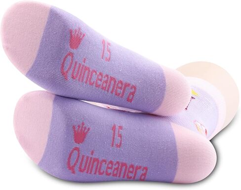 15th Birthday Socks Quinceañera Socks 15th Birthday Gifts Sweet 15 Gift Fifteen Gift For 15 Year Old Gifts in Saudi Arabia