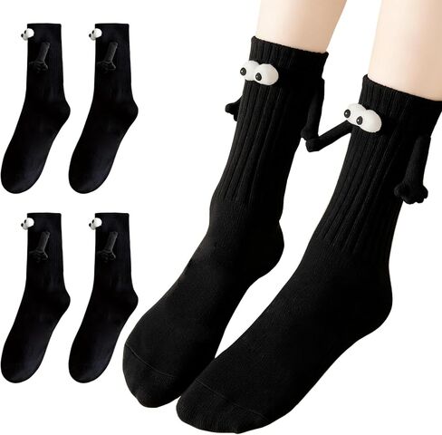 2 Pairs Magnetic Holding Hands Socks, Novelty Best Friend 3D Socks, Funny Gifts for Women & Men, Teens, Couples, Friends in Saudi Arabia