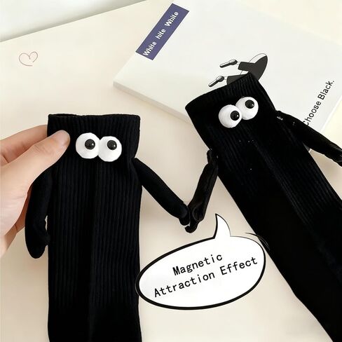 2 Pairs Magnetic Holding Hands Socks, Novelty Best Friend 3D Socks, Funny Gifts for Women & Men, Teens, Couples, Friends in Saudi Arabia