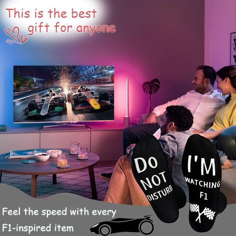 Birthday Christmas Gifts for F1 fishing golf Motorcycle book Lovers，With Do Not Disturb, I'm watching F1 socks in Saudi Arabia