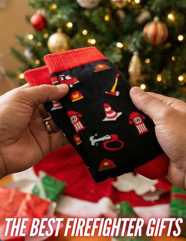 InnoBeta Firefighter Gifts for Men, Fireman Socks for Men Women, One Size Crew Socks - If You Can Read This, This Fireman Is Off Duty in Saudi Arabia