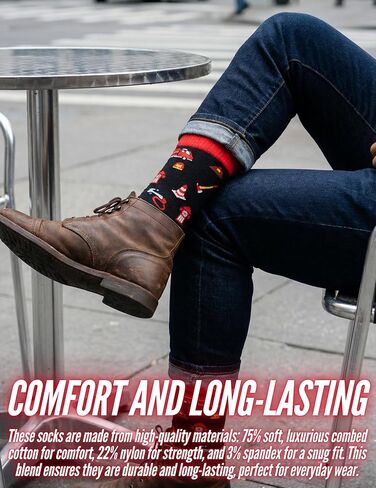 InnoBeta Firefighter Gifts for Men, Fireman Socks for Men Women, One Size Crew Socks - If You Can Read This, This Fireman Is Off Duty in Saudi Arabia