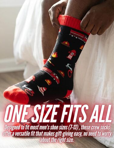 InnoBeta Firefighter Gifts for Men, Fireman Socks for Men Women, One Size Crew Socks - If You Can Read This, This Fireman Is Off Duty in Saudi Arabia