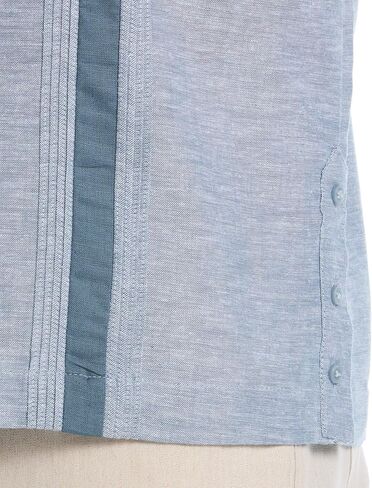 Cubavera Mens Linen Blend Cross Dye Short Sleeve Guayabera Shirt, Available in Big & Tall in Saudi Arabia