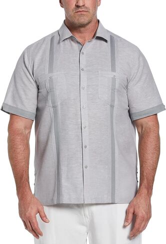 Cubavera Mens Linen Blend Cross Dye Short Sleeve Guayabera Shirt, Available in Big & Tall in Saudi Arabia