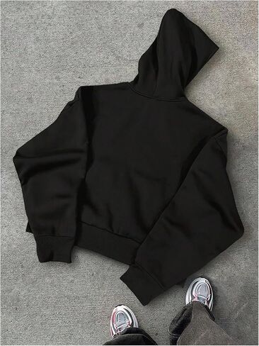 GORGLITTER Men's Oversized Zip Up Hoodie Casual Long Sleeve Jacket Hooded Sweatshirt Streetwear in Saudi Arabia