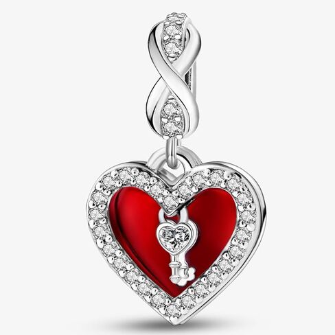 1 PC Fashionable Silver Red Love Series Beads Pendant Ball Suitable for DIY Women's Jewelry in Saudi Arabia