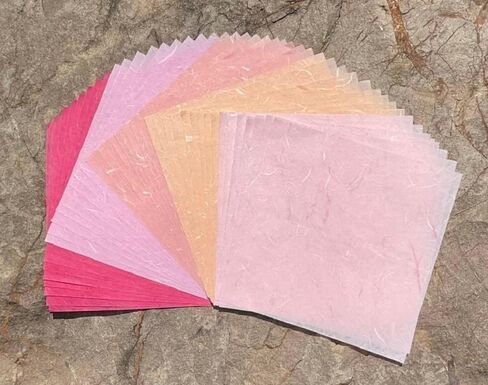 50 Designs 50 Sheets 6 x 6 Inches Natural Fiber Leaves Rice Straw Mulberry paper Sheets Square Origami Paper Arts Folding Craft, Square Folding Paper for DIY Crafts Mixed Colors Rice Straw etc., in Kuwait