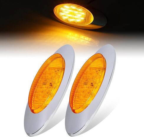 LEDVILLAGE 10 قطع 3/4 بوصة عدسات شفافة 5 كهرمان + 5 ضوء أحمر، زر رصاصة SMD مصابيح مؤشر جانبية SMD لمبة محكمة الغلق لشاحنة مقطورة بيك اب RV 12V DC 3LED in Kuwait
