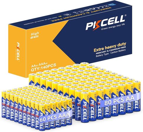 بطاريات PKCELL AA 20 حزمة ، مضاعفة بطاريات ، بطارية كربون عالية الأداء 1.5 فول in Kuwait