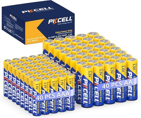 بطاريات PKCELL AA 20 حزمة ، مضاعفة بطاريات ، بطارية كربون عالية الأداء 1.5 فول in Kuwait