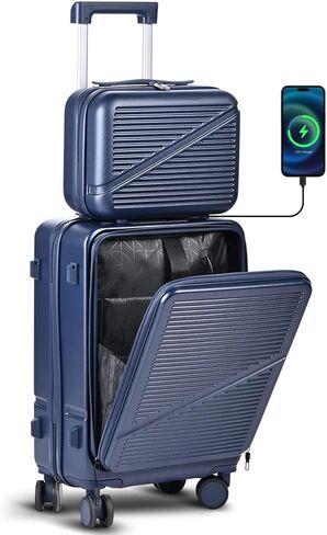 20 Inch Carry On Luggage 22x14x9 Airline Approved, Expandable Hard Shell Carry On Suitcase with Spinner Wheels, TSA Lock, Cosmetic Case Included in Saudi Arabia