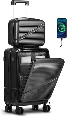 20 Inch Carry On Luggage 22x14x9 Airline Approved, Expandable Hard Shell Carry On Suitcase with Spinner Wheels, TSA Lock, Cosmetic Case Included in Saudi Arabia