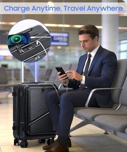 20 Inch Carry On Luggage 22x14x9 Airline Approved, Expandable Hard Shell Carry On Suitcase with Spinner Wheels, TSA Lock, Cosmetic Case Included in Saudi Arabia