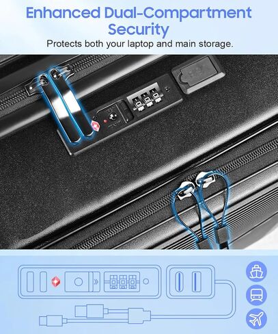 20 Inch Carry On Luggage 22x14x9 Airline Approved, Expandable Hard Shell Carry On Suitcase with Spinner Wheels, TSA Lock, Cosmetic Case Included in Saudi Arabia