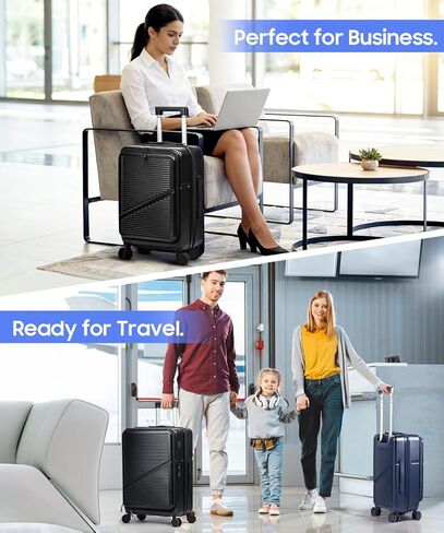 20 Inch Carry On Luggage 22x14x9 Airline Approved, Expandable Hard Shell Carry On Suitcase with Spinner Wheels, TSA Lock, Cosmetic Case Included in Saudi Arabia