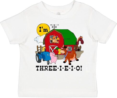 inktastic Three-I-E-I-O Toddler T-Shirt in Saudi Arabia