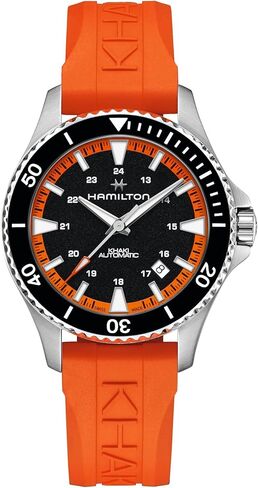 Hamilton Khaki Navy Scuba Automatic Men's Watch, 40mm Stainless Steel Case, Swiss Made, Black Dial Analog Wrist Watch for Men, 100m Waterproof, Sapphire Crystal, 3-Hand Movement, Rubber Strap in Saudi Arabia