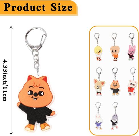 8 قطعة سلسلة مفاتيح SK-Z، سلسلة مفاتيح لطيفة من الأكريليك، حلقة مفاتيح، سلسلة مفاتيح كرتونية للجماهير الضالة in Kuwait