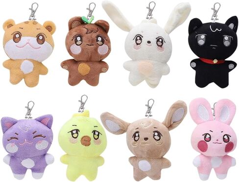 Cute Cartoon Animal Keychain Plush Doll Keyring Backpack Handbag Charm Pendant for Fans 10 CM in Saudi Arabia