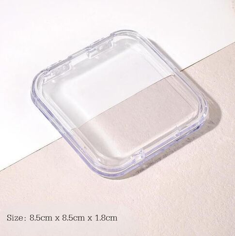 2-Pack Clear Plastic Jewelry Storage – 8.5cm*8.5cm*1.8cm Mini Hinged Lidded Organizers for Earrings, Rings & Craft Supplies (Rectangular Design)‌ in Saudi Arabia