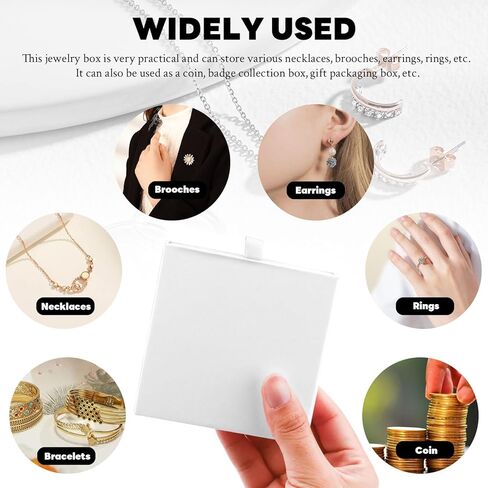 4 Pack Square Drawer Type Jewelry Gift Boxes, 4" x 4" Cardboard Jewelry Display Case, Paper Jewelry Boxes Drawer for Necklace Bracelet Earring Packaging Storage (White) in Saudi Arabia