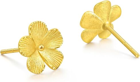 CHOW SANG SANG 999.9 24K Gold Chinese Wedding Collection Blossom Stud Earrings for Women 95303E in Saudi Arabia