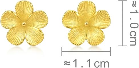 CHOW SANG SANG 999.9 24K Gold Chinese Wedding Collection Blossom Stud Earrings for Women 95303E in Saudi Arabia
