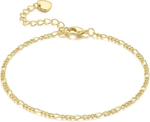 VSNPO 14K أساور الذهب للنساء أساور سلسلة ذهبية للمرأة ربط سوار للمرأة رقيقة 2.2mm سلسلة فيجارو سوار لذيذ للمرأة العصرية in Saudi Arabia