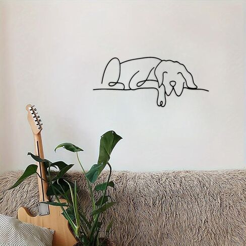 Metal Dog Home Art Cut Dogs Wall Decor Line Art Home Decor Animal Metal Wall Hanging for Living Room Bedroom Bathroom Dog Lovers Gifts in Saudi Arabia
