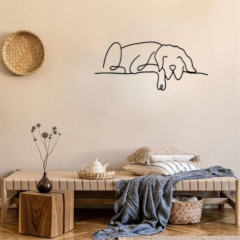 Metal Dog Home Art Cut Dogs Wall Decor Line Art Home Decor Animal Metal Wall Hanging for Living Room Bedroom Bathroom Dog Lovers Gifts in Saudi Arabia