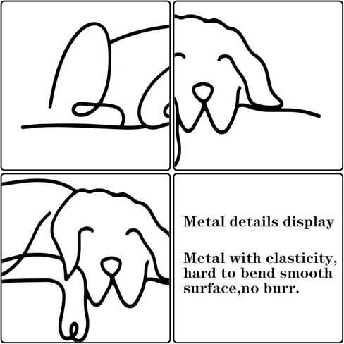 Metal Dog Home Art Cut Dogs Wall Decor Line Art Home Decor Animal Metal Wall Hanging for Living Room Bedroom Bathroom Dog Lovers Gifts in Saudi Arabia