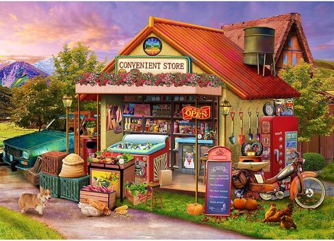 HUADADA Jigsaw Puzzles for Adults 1000 Pieces, Picnic with Poster Interlock Perfectly Letter on Back No Dust, Home Decor Birthday Party Gift Toy for Men Women Elders Seniors (27.5"x19.6") in Saudi Arabia